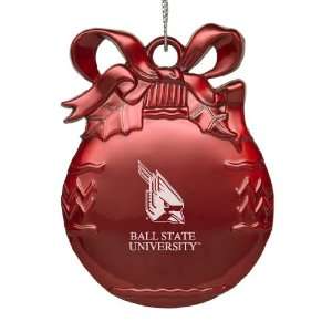   Ball State University   Pewter Christmas Tree Ornament   Red: Sports