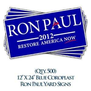    (Qty. 500) 12X24 Blue Ron Paul Yard Signs: Home & Kitchen