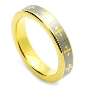 Tungsten Wedding Band Ring For Him For Her 5MM Comfort Fit Gold Plated 