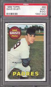 1969 Topps Dave Giusti #98 Padres PSA 9 Mint  