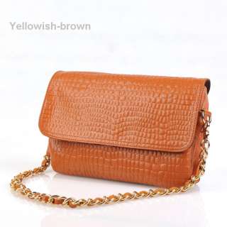 New Women Ladies Real Leather Clutch Shoulder Chain Bag  