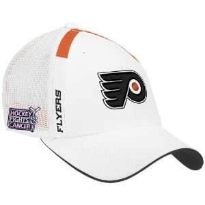   Philadelphia Flyers White Hockey Fights Cancer Draft Day Flex Fit Hat