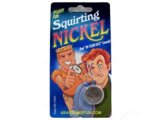 WATER SQUIRTING NICKEL Prank Joke Gag Gift Money Coin Trick  