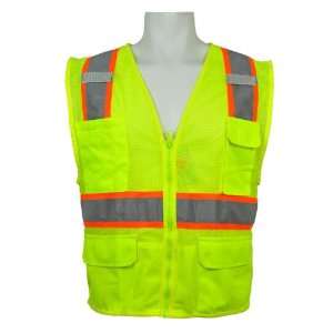  Ultra Cool Multi Pocket Safety Vest Lime   5XLarge 