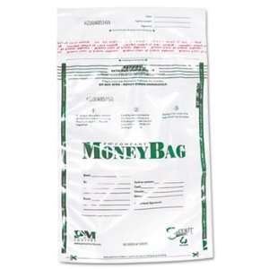   Plastic Money Bags, Tamper Evident, 9 x 12, Clear, 50/Pack PMC58019
