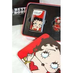  Betty Boop  Cigarette Case & Lighter & Gift Tin Red New 