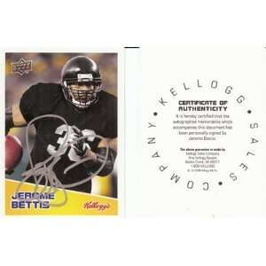  Jerome Bettis Signed Super Rare 2008 Kelloggs Card Ud 