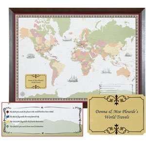  Personalized Framed World Traveler Map Set: Home & Kitchen