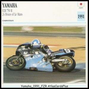 Motorcycle Card 1991 Yamaha FZR 750 R OW01 four cyl  