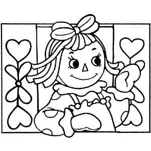  Raggedy Ann in Window Rubber Stamp Arts, Crafts & Sewing