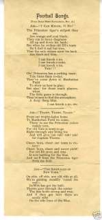 1890s Yale University Football Songs Flier  