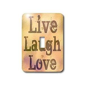    Stained Glass Peach Live, Laugh, Love  Inspirational Words 
