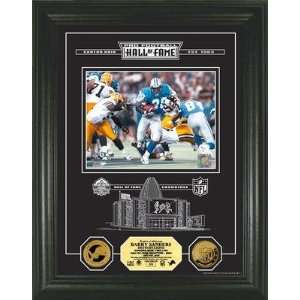 Barry Sanders HOF Archival Etched Glass Photomint
