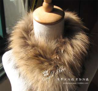 Genuine Real Raccoon Fur Length Fur Scarf Collar Stole 2 size  