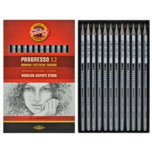   Progresso   12 Woodless Graphite Pencils. 8B. 8911