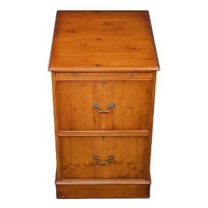  Yew Wood Two Drawer File Cabinet w Slide: Home & Kitchen