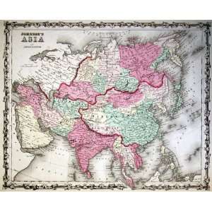  Johnson 1860 Antique Map of Asia