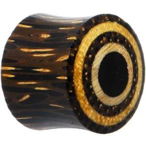  9/16 Circle Design Wood Plug Jewelry