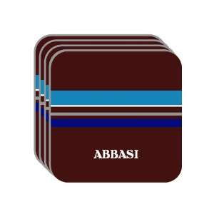 Personal Name Gift   ABBASI Set of 4 Mini Mousepad Coasters (blue 
