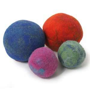  Marbled Boiled Wool Ball Dog Toy 2IN BLUE