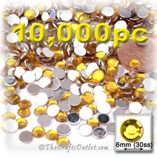 Golden Yellow, Amber or Topaz Rhinestones Rhinestones Jewels 6mm   10 