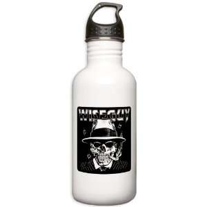Stainless Water Bottle 1.0L Wiseguy Skeleton Smoking Cigar with Bullet 