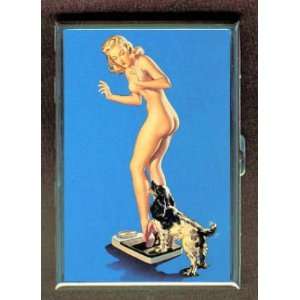 KL BLONDE PIN UP ON SCALE ID CREDIT CARD WALLET CIGARETTE CASE COMPACT 