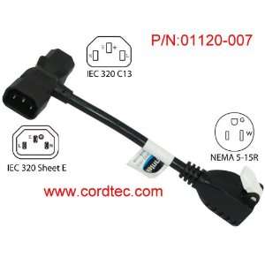  Cordtec 7 Dr. T Xtra C13/C14 T Plug to 3 Prong Connector 