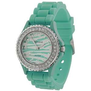  Geneva Womens Platinum Silicone Watch: Jewelry