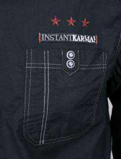 ENGLISH LAUNDRY John Lennon mens Instant Karma military shirt Black 