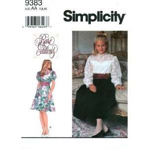  Simplicity 9383 Sewing Pattern Girls Full Skirt Dress Size 