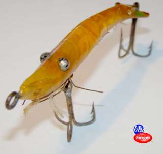 Unusual Old SHRIMP BAIT Fishing Lure ~ 2 belly weights  