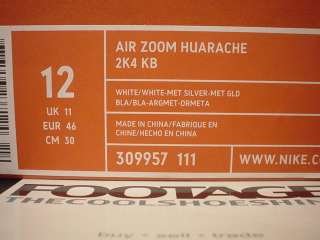 2004 Nike Air Zoom Huarache 2K4 KOBE LASER KB GOLD 12  