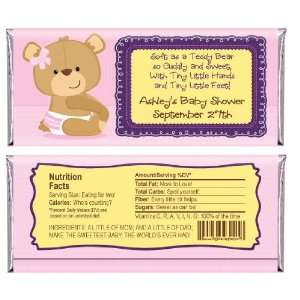  Baby Girl Teddy Bear   Personalized Candy Bar Wrapper Baby 