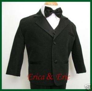 Baby Infant Boy Formal Black Tuxedo Suit sz L, XL, 2T *  
