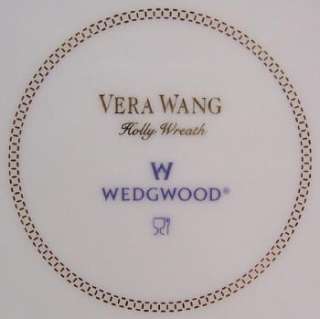 Wedgwood Vera Wang Holly Wreath Salad Plates NEW!  