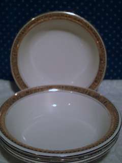 Burleigh Ware Gold Floral Zenith Salad Dessert Bowls England  