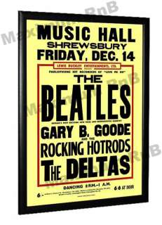 HUGE 23 x 33 Beatles Concert Poster, Shrewsbury, 1962  