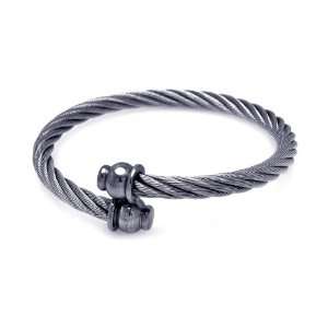 Stainless Steel Twisted Cable Design Bangle Bracelet 