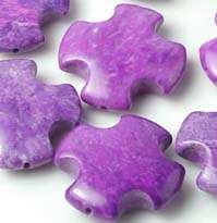 Purple Jasper Cross Pendant Beads 25mm  