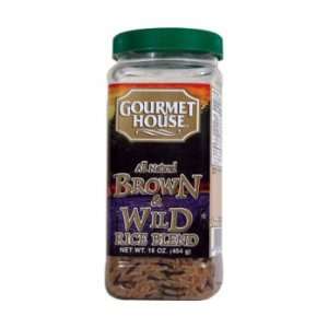 Gourmet House   Brown and Wild Rice Blend   16oz Plastic Jar  