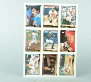 92 Topps Gold Pre Production Sample (Uncut Sheet)  