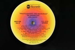 33 LP Record Photographs & Memories Jim Croce ABCD 835  