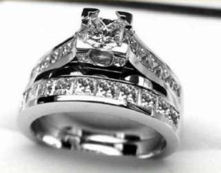 35CT VS PRINCESS CUT DIAMOND ENGAGEMENT RING SET  