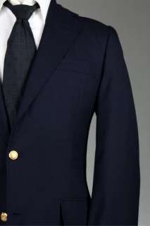 Vintage Brooks Brothers 346 Navy Wool Gold Buttons 41 R Jacket/Blazer 