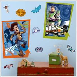 TOY STORY WALL DECALS POSTERS Buzz & Woody Stickers 034878992716 