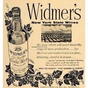  1955 Ad Widmers New York Wine Grape Cocktail Sherry 