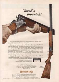 1965 Browning Grade I Over/Under Shotgun Vintage Gun Ad  