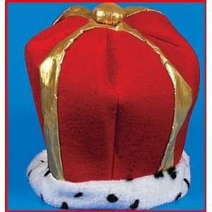  Plush Red velvet Royal KING CROWN halloween costume hat 
