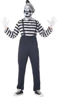 Adult Unique Scary Clown Franken Mime Halloween Costume  